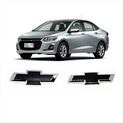 Kit Emblema Gravata Preto Chevrolet Dianteiro e Traseiro Onix